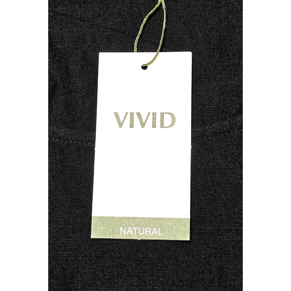 NWT VIVID Black Linen Maxi Dress Sleeveless Long Double Skirt Plus 3x Lagenlook - Picture 6 of 9